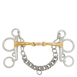 BR Στομίδα Pelham Double Jointed Baby Soft Contact - 14 mm - Shanks 102 mm