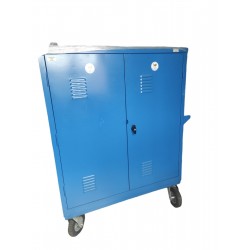 Ντουλάπα δίφυλλη μπλε 130cm x 120cm x 65cm με ρόδες 20cm Ντουλάπα δίφυλλη μπλε 130cm x 120cm x 65cm με ρόδες 20cm
