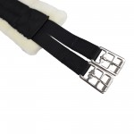 Έποχο Ιμάντας με Συνθετική Γούνα Μαύρο/Μπεζ