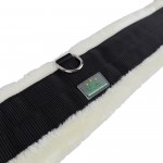 Έποχο Ιμάντας με Συνθετική Γούνα Μαύρο/Μπεζ